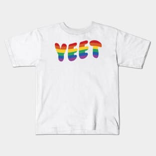Yeet Gay Pride Flag Rainbow Funny LGBTQ Meme Kids T-Shirt